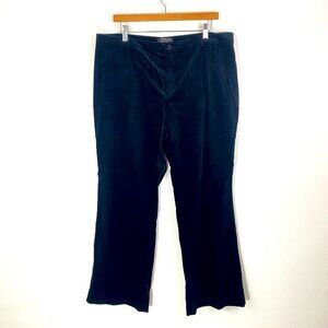 Tribal Black Velvet Bootcut Pants Women's Size 16 High Rise Straight Leg 38x31